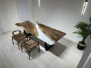 Gray Epoxy Walnut Dining Table, Resin River Wood Table Top | Tables by Tinella Collection. Item composed of walnut compatible with minimalism and contemporary style