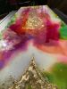 Exotic Gardens - Original Abstract Floral Resin Painting | Mixed Media by Wall Jewelry by Robyn Camargo. Item made of wood with synthetic