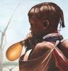 Turkana girl carrying a baby | Oil And Acrylic Painting in Paintings by Mwenye painter | Private Residence in Worcester. Item made of canvas with synthetic