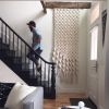 Curved Macramé Staircase Wall Hanging Chunky Organic Cotton | Macrame Wall Hanging in Wall Hangings by MACRO MACRAME by Maeve Pacheco. Item composed of wood & cotton compatible with contemporary and japandi style