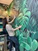 Charcoal Tropical Mural | Murals by Jenny Rozalsky Custom Murals | Space Coast Content Studio in Melbourne. Item in contemporary or coastal style