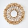 Raffia Mirror | Decorative Objects by YASHI DESIGNS. Item composed of bamboo and paper in mid century modern or contemporary style