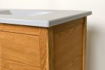 White Oak Double Vanity Base with Concrete Double Vanity Top | Countertop in Furniture by Wood and Stone Designs. Item composed of oak wood and concrete