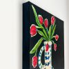 Midnight Tulips | Mixed Media by Nicole Simms. Item made of canvas