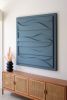 Blue Dimensional Concrete Artwork | Wall Sculpture in Wall Hangings by Blank Space Studios. Item composed of oak wood & stone compatible with coastal and art deco style