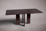 Luna Rectangular Elazig Cherry Marble Dining Table | Tables by HamamDecor LLC. Item composed of marble in mediterranean or modern style