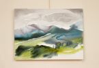 Mountainscape No. 5 : Original Watercolor Painting on Canvas | Paintings by Elizabeth Becker. Item made of canvas works with minimalism & contemporary style