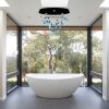 Murano Gemstones in Cascading Design Ideal for Over the Tub | Pendants by Galilee Lighting. Item composed of metal & glass compatible with contemporary and modern style