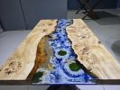 Custom Order Epoxy Resin Table, Table Top, Live Edge Table | Dining Table in Tables by LuxuryEpoxyFurniture. Item made of walnut & metal compatible with contemporary and country & farmhouse style