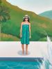 Poolside Family Portrait | Oil And Acrylic Painting in Paintings by Nicolette Atelier. Item made of synthetic
