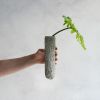 Wall Mounted Concrete and Glass Vase in Dove Grey Concrete | Vases & Vessels by Carolyn Powers Designs. Item made of concrete with glass works with minimalism & contemporary style