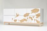 Hummingbird Graphic Long Dresser | Storage by Iannone Design. Item made of wood