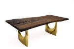 Live Edge Wooden Table, Walnut Wood Table, Wood Table Design | Dining Table in Tables by Tinella Collection. Item made of walnut with metal works with minimalism & contemporary style