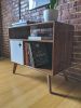 Record Player Stand with Receiver Slot | Record Player Stand | Cabinet in Storage by Max Moody Design. Item composed of walnut