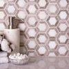 Tile Club Nova Hex Wooden Beige Marble Tile | Tiles by Tile Club. Item made of wood with marble