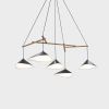 Emily Group of Five Chandelier | Chandeliers by MOSS Objects. Item composed of oak wood and steel in contemporary or modern style