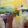 Distant Canyon | Oil And Acrylic Painting in Paintings by Pamela K Beer Contemporary Fine Art. Item composed of birch wood & synthetic