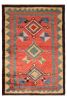 Classic Tulu Style Rug Red Green Medallion Tribal Pattern | Area Rug in Rugs by Rug and Kilim