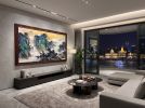 Hand-Painted Silk Flowing Springs Landscape Art on Silk/Xuan | Oil And Acrylic Painting in Paintings by Dynasty Artisan. Item composed of wood & fabric compatible with contemporary and eclectic & maximalism style