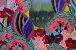 FANTASY GARDEN - original floral painting | Oil And Acrylic Painting in Paintings by Marinela Puscasu. Item composed of canvas in contemporary or country & farmhouse style