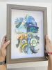 Mixed media abstract textured painting | Paintings by Glimpsecraft. Item compatible with contemporary and eclectic & maximalism style