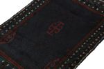 Vintage Baluch Afghan rug in Blue, Black & Red Tribal | Area Rug in Rugs by Rug and Kilim. Item made of wool