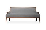 Belgrano Contemporary Rosewood COM Settee, Customizable | Couch in Couches & Sofas by Costantini Design. Item composed of wood and leather