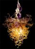 "Golden Moments" ~ Custom Blown Glass Chandelier | Chandeliers by White Elk's Visions in Glass - Glass Artisan, Marty White Elk Holmes & COO, Jo Pierce