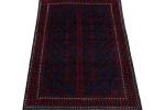Rug & Kilim's Baluch Tribal Rug in Blue with Red Geometric | Area Rug in Rugs by Rug and Kilim