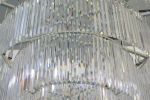 60” wide by 50” Height 5 tier crystal chandelier | Chandeliers by Custom Lighting by Prestige Chandelier. Item made of steel with glass