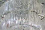 60” wide by 50” Height 5 tier crystal chandelier | Chandeliers by Custom Lighting by Prestige Chandelier. Item made of steel with glass