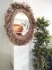 Raffia Mirror, Single Round Raffia Mirror, Boho Mirror, Wall | Decorative Objects by Magdyss Home Decor. Item compatible with boho and art deco style