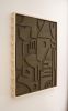 Olive Brown Brutalist Wall Sculpture | Wall Hangings by Blank Space Studios. Item made of oak wood with stone works with boho & eclectic & maximalism style