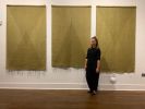Breath Mountain meditative stitched fiber art | Tapestry in Wall Hangings by Filiz Soyak. Item made of cotton with fiber