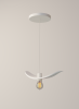 Wooden White Handing Lamp, Modern Design Minimalist Pendant | Pendants by TheCreatorsFair. Item made of wood with fabric works with minimalism & contemporary style