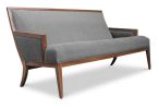 Belgrano Contemporary Rosewood COM Settee, Customizable | Couch in Couches & Sofas by Costantini Design. Item composed of wood and leather