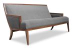 Belgrano Contemporary Rosewood COM Settee, Customizable | Couch in Couches & Sofas by Costantini Designñ. Item composed of wood and leather