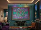Sacred Amazonian Textile art: Shipibo konibo 'Palo Maestro' | Tapestry in Wall Hangings by Sacred Andes Atelier. Item composed of cotton and fiber in boho or modern style