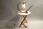 Bent Table Lamp in Ebonized Oak with Walnut Base | Lamps by Geoff McKonly Furniture. Item made of oak wood works with mid century modern & japandi style