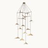 Emily V10 Pendant Light – Gold Semi-Matte | Chandeliers by MOSS Objects. Item made of oak wood with steel works with contemporary & modern style