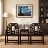 Legacy Ming Style Taishi Armchair Trio Set with Marble Inlay | Chairs by Dynasty Artisan. Item composed of wood in contemporary or eclectic & maximalism style
