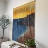 Beach Sunrise Wall Art | Tapestry in Wall Hangings by Mercy Designs Boho. Item composed of oak wood and wool in boho or contemporary style