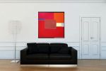 Red composition III | Oil And Acrylic Painting in Paintings by Luis Medina. Item composed of canvas in minimalism or contemporary style