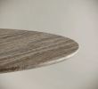 Italian Silver Travertine Round Table - Dining Room Table | Dining Table in Tables by TigerWoodAtelier. Item composed of marble compatible with minimalism and contemporary style