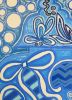 Large blue jar with ribbon | Oil And Acrylic Painting in Paintings by Hikaru O. Item made of canvas works with contemporary & japandi style