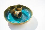 Range of tableware in Turquoise. Plates, cups, bowls, presentation dishes,... | Dinnerware by Charlotte Ceramics | Private Residence in Ibiza. Item composed of stoneware
