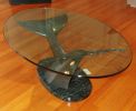 Whale Tail Table | Coffee Table in Tables by Jim Sardonis | Gifford Medical Center in Randolph. Item composed of marble & glass