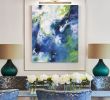 Deja Bleu 4 | Oil And Acrylic Painting in Paintings by Lynette Melnyk. Item made of canvas