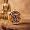 Zhaji Lhamo Thangka Gold Pendant Wealth Guardian Amulet | Ornament in Decorative Objects by Dynasty Artisan. Item composed of metal in contemporary or eclectic & maximalism style