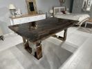 Special Tree Bark & Moss Epoxy Table | Dining Table in Tables by Tinella Collection. Item composed of oak wood in minimalism or art deco style